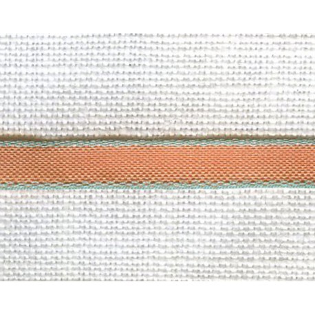 Abricot/Aqua narrow ribbon with contrasting edge