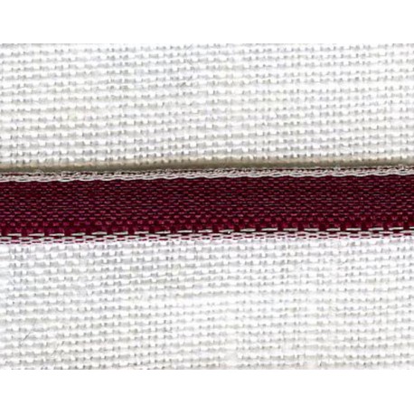 Purple/String-beige narrow ribbon with contrasting edge
