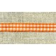 White/Orange gingham narrow ribbon