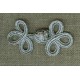 Passementerie Brandebourg simple mini-trèfle, col. Argent