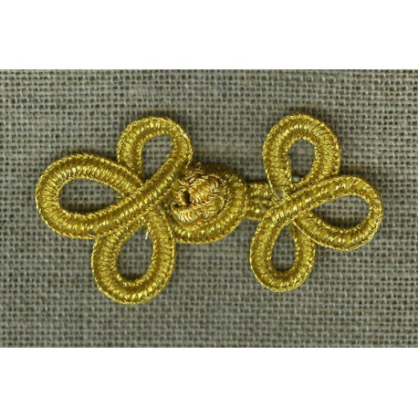 Passementerie Brandebourg simple mini-trèfle, col. Or