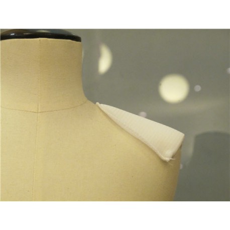 Covered straight shoulder pad col. White