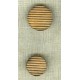 Ridged wooden button, Natural .Made in France
