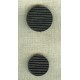 Ridged wooden button, Black. Made in France