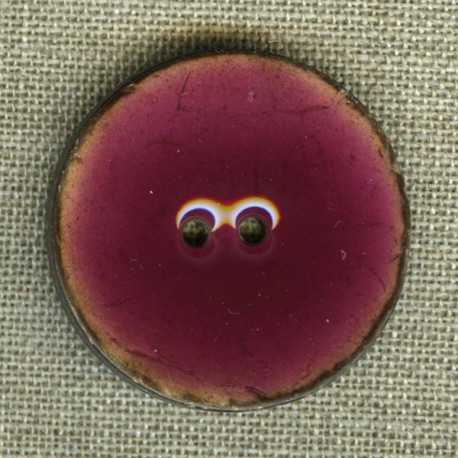 Enamelled coconut button, col. Rosewood