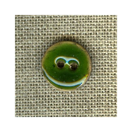Enamelled little coconut button, col. Fir tree