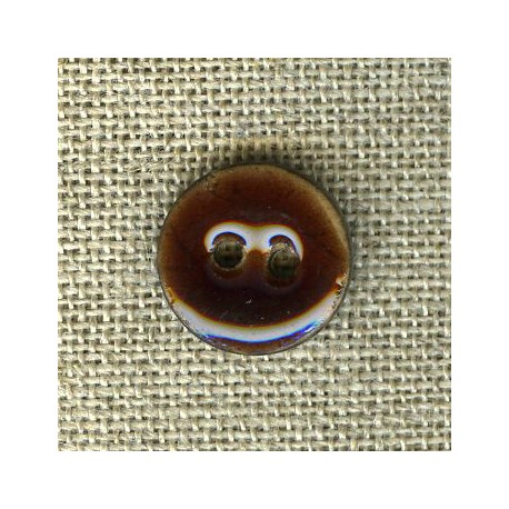 Petit bouton en noix de coco émaillée, col. Figue