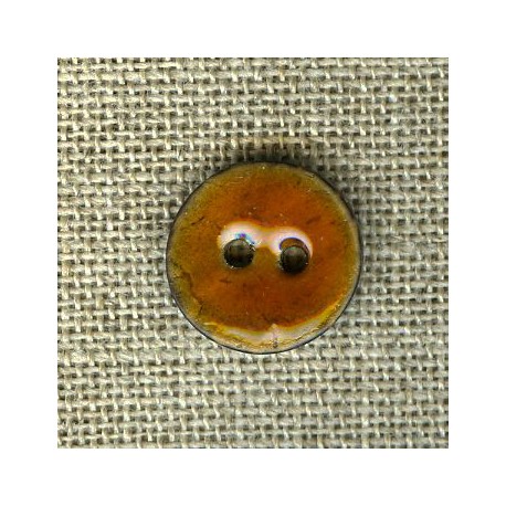 Enamelled little coconut button, col. Marmalade