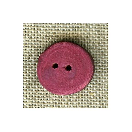 Log of wood button Raspberry tinted