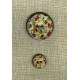 Enamelled coconut button, col. Island flowers 4