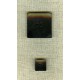 Curved square button in black horn.