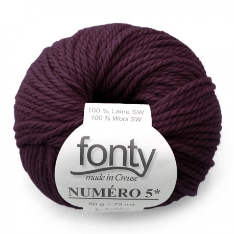 FONTY wool knitting yarn qual. NUMERO 5, col.Wine 205