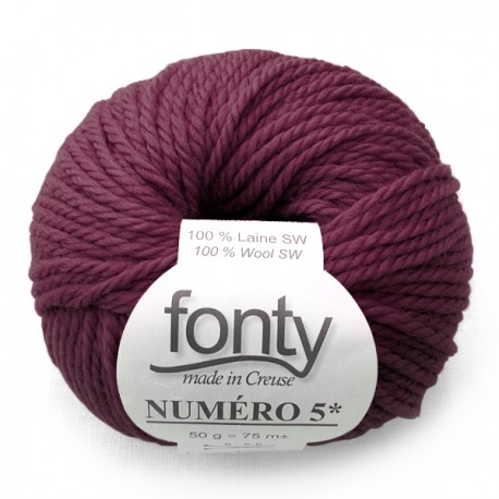 FONTY wool knitting yarn qual. NUMERO 5, col.Berry 202