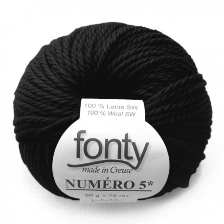 FONTY wool knitting yarn qual. NUMERO 5, col.Black 213