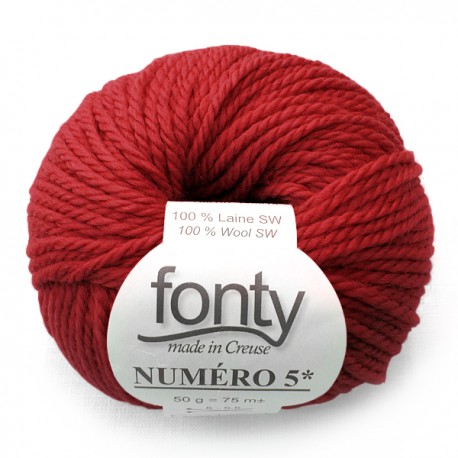 FONTY wool knitting yarn qual. NUMERO 5, col. Red kisses 231