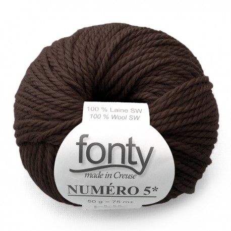 FONTY wool knitting yarn qual. NUMERO 5, col. Coffe 233