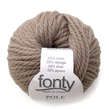 FONTY wool and alpaca knitting yarn,,qual. POLE, col. Taupe 359