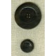 Wide-edged button in black horn