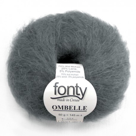 FONTY wool knitting yarn, qual. Ombelle, col. Verdegris 1068