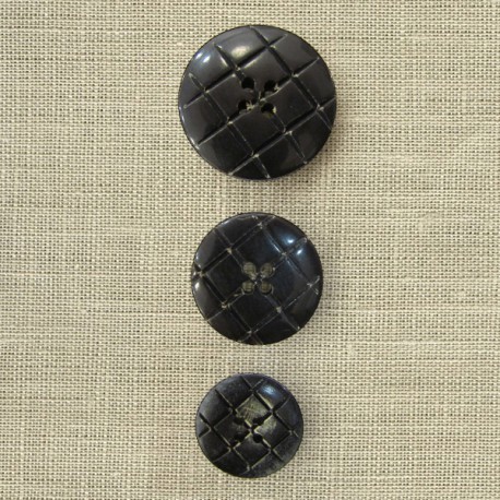 Black Horn Button Paded Effect