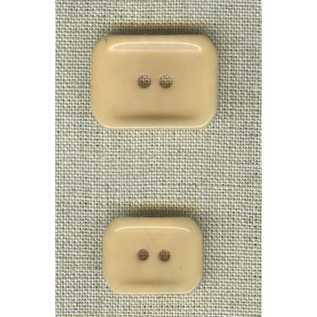 Bouton corozo rectangulaire Ivoire.