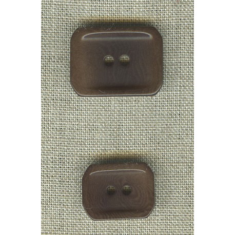 Bouton corozo rectangulaire Chocolat.