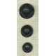 Round ebony corozo button with square relief.