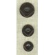 Bouton corozo rond reliéfé carré, Chocolat.