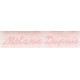 Woven labels, Model Y - White 12mm ribbon - Pink lettering