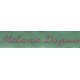 Woven labels, Model Y - Green 12mm ribbon - Fuchsia lettering