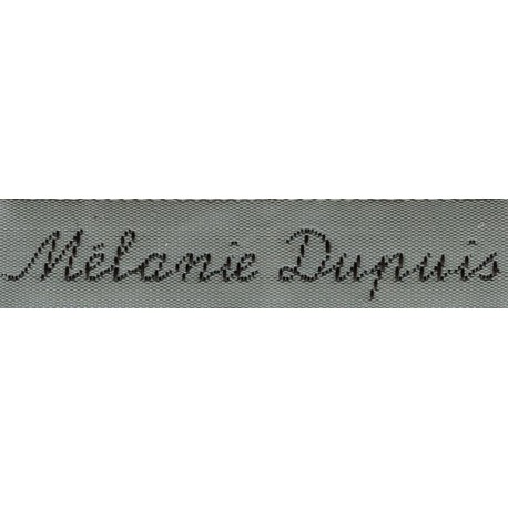 Woven labels, Model Y - Grey 12mm ribbon - Black lettering