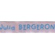 Woven labels, Model V - Pink 12mm ribbon - Turquoise lettering