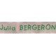 Woven labels, Model V - Pink 12mm ribbon - Green lettering