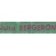 Woven labels, Model V - Green 12mm ribbon - Fuchsia lettering