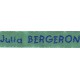 Woven labels, Model V - Green 12mm ribbon - Royal blue lettering