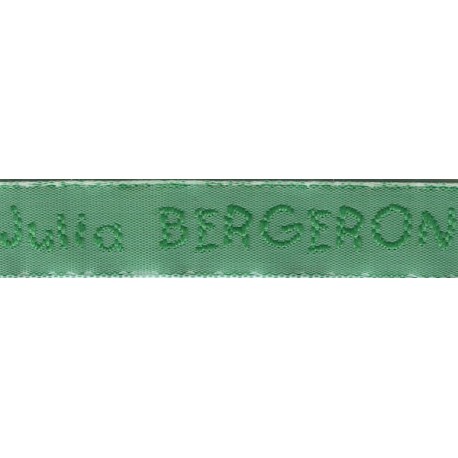 Woven labels, Model V - Green 12mm ribbon - Green lettering