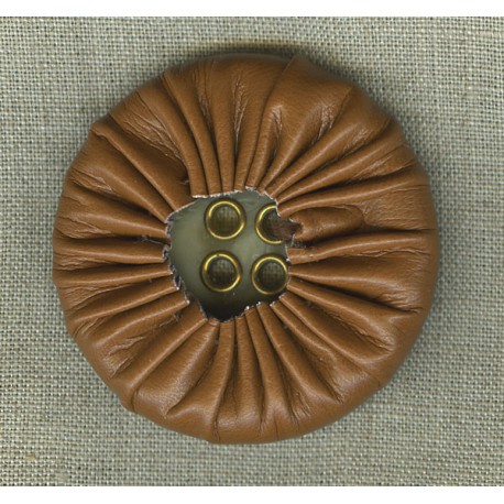 Mocha leatherette button.