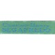 Etiquettes tissées Modèle X - Ruban Vert 12 mm - Lettrage Turquoise