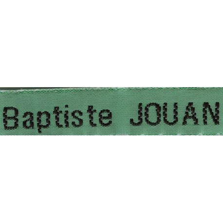 Woven labels, Model Z - Green 12mm ribbon - Black lettering
