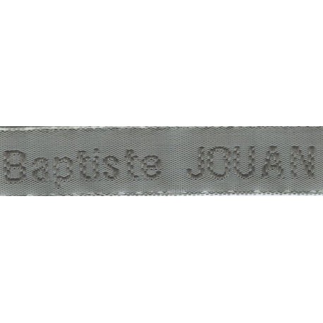 Woven labels, Model Z - Grey 12mm ribbon - Grey lettering