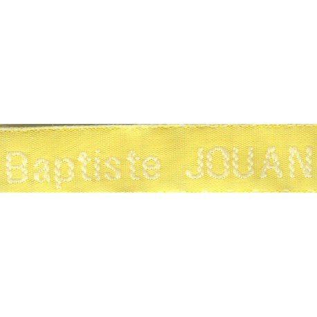Woven labels, Model Z - Yellow 12mm ribbon - White lettering