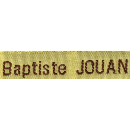 Woven labels, Model Z - Yellow 12mm ribbon - Brown lettering