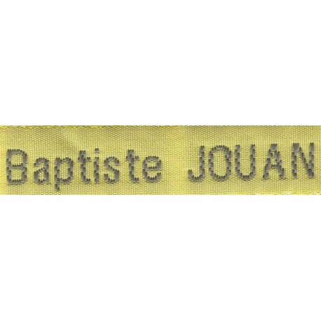 Woven labels, Model Z - Yellow 12mm ribbon - Grey lettering