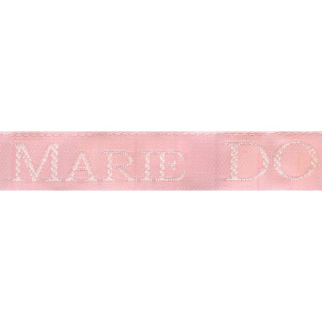 Woven labels, Model S - Pink 12mm ribbon - White lettering