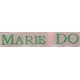 Woven labels, Model S - Pink 12mm ribbon - Green lettering