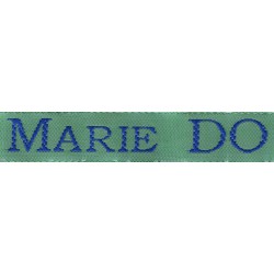 Etiquettes tissées Modèle S - Ruban Vert 12 mm - Lettrage Roy
