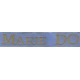 Etiquettes tissées Modèle S - Ruban Bleu 12 mm - Lettrage Vieil Or
