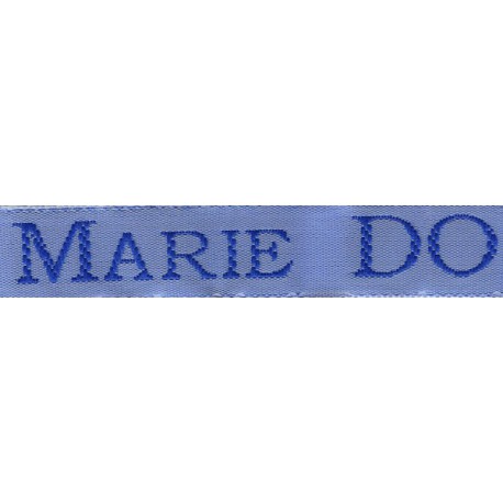 Woven labels, Model S - Blue 12mm ribbon - Royal blue lettering
