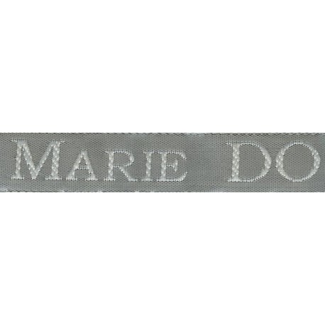 Woven labels, Model S - Grey 12mm ribbon - White lettering