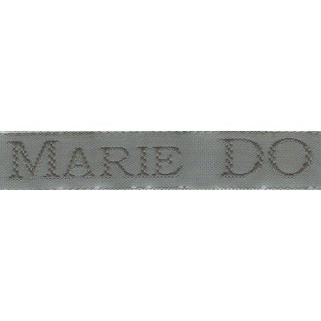 Woven labels, Model S - Grey 12mm ribbon - Grey lettering